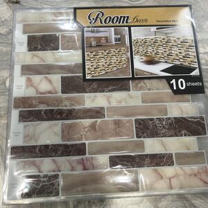 LONGKING 10-Sheet Peel and Stick Tile Backsplash, Vinyl 3D Self-Adhesive